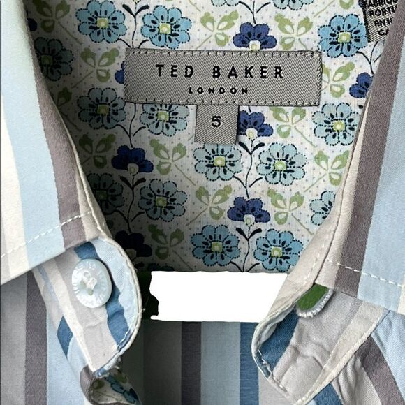 Ted Baker L/S Striped Casual Dress Shirt, Like New Condition, Size 5 - Picture 8 of 8